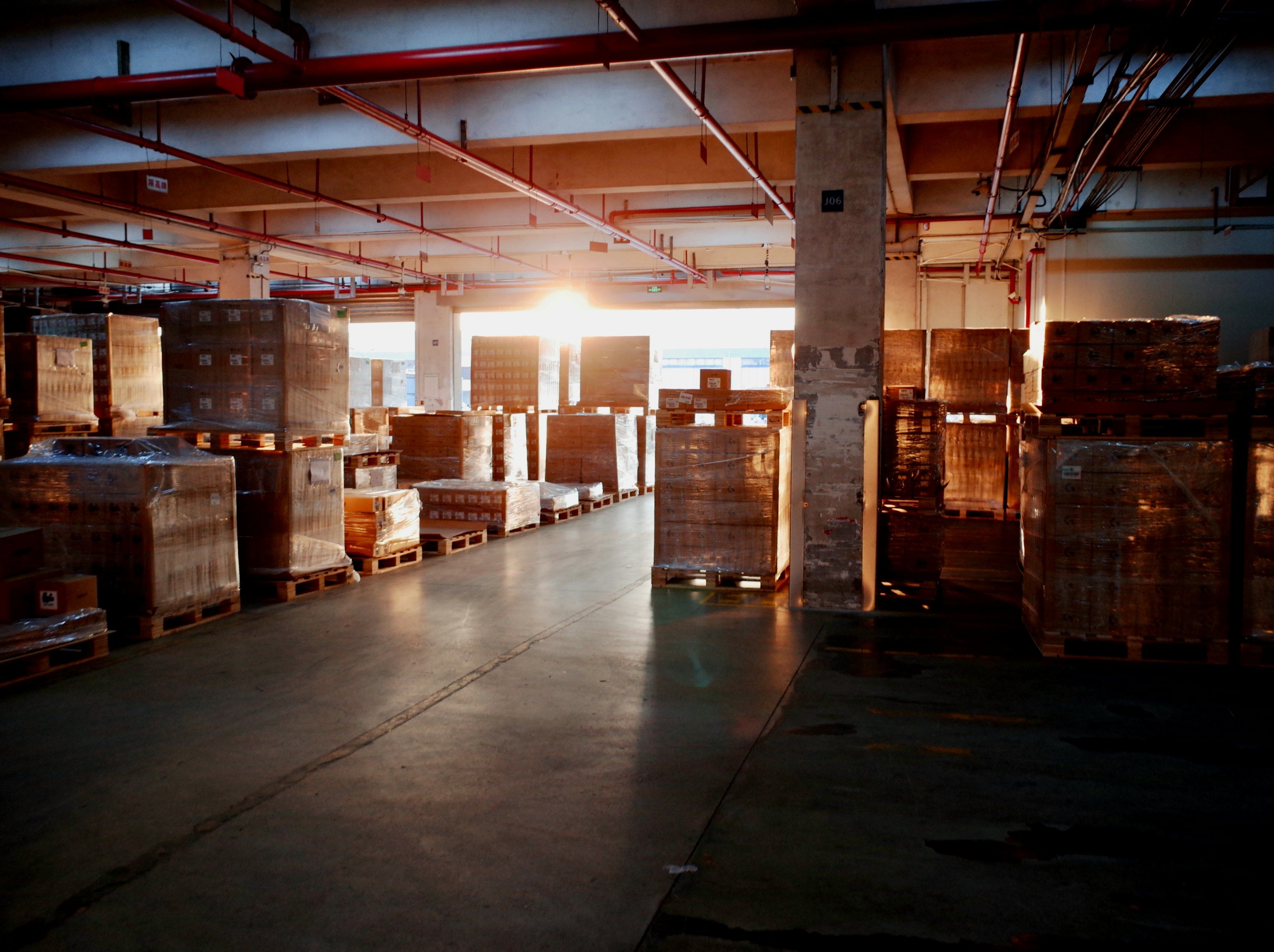 Industrial warehouse interior representing FTZ and bonded warehouse storage